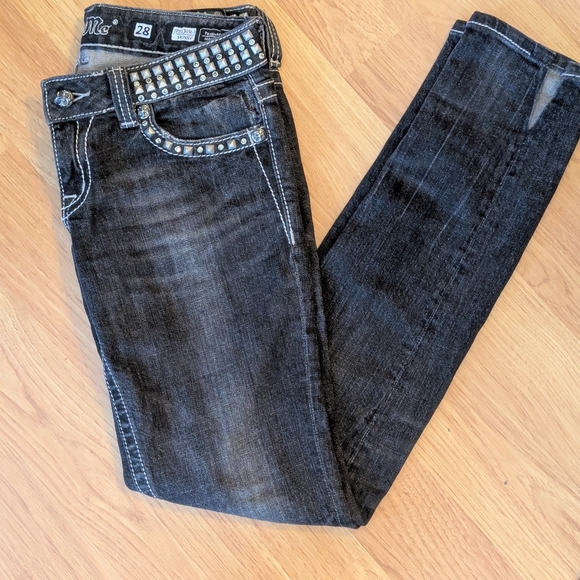 Miss Me Women's Dark Studded Skinny Jeans - Picture 2 of 4
